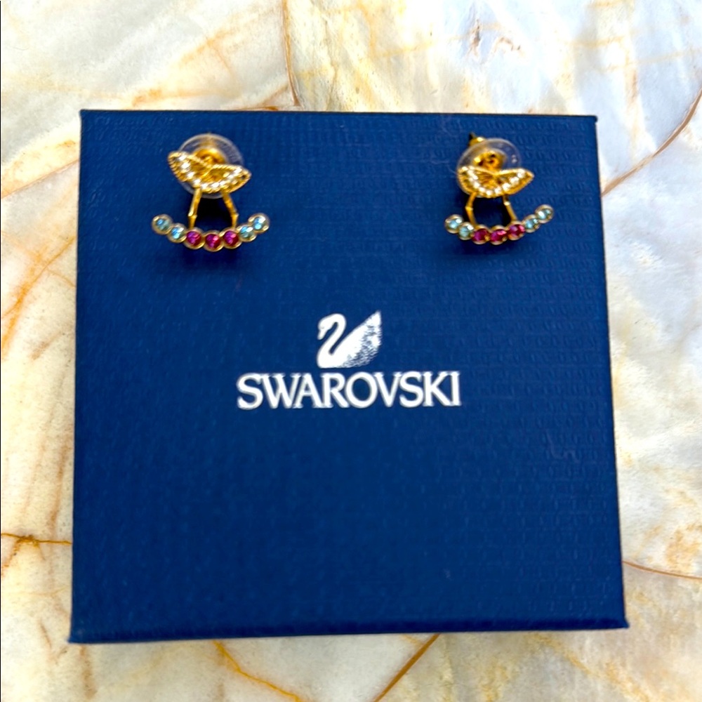 Swarovski‎ Gold and Multicolor Earrings